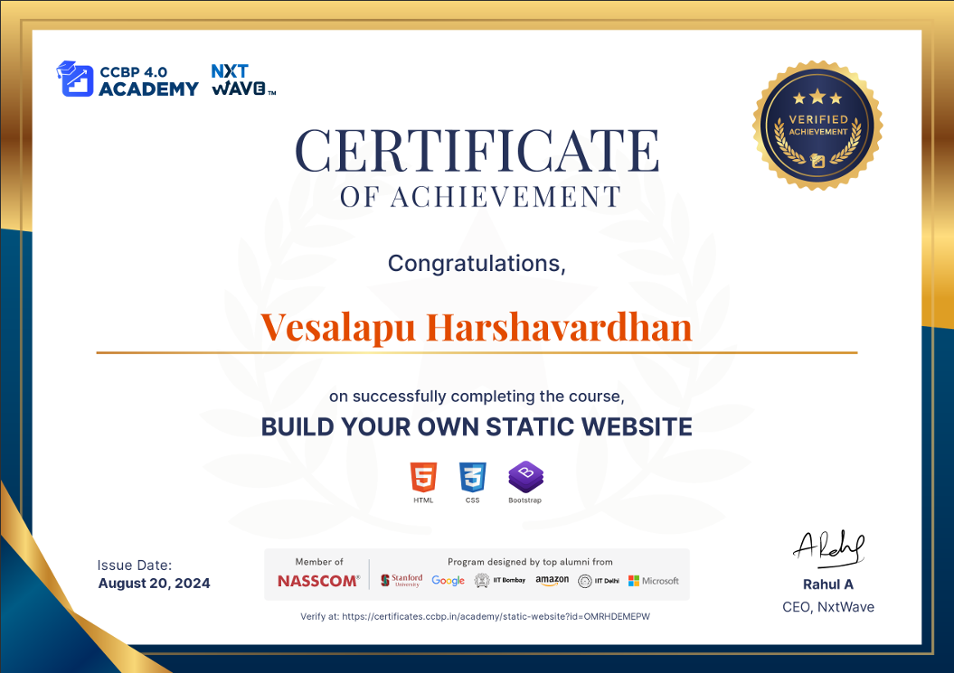 Static Website Certificate